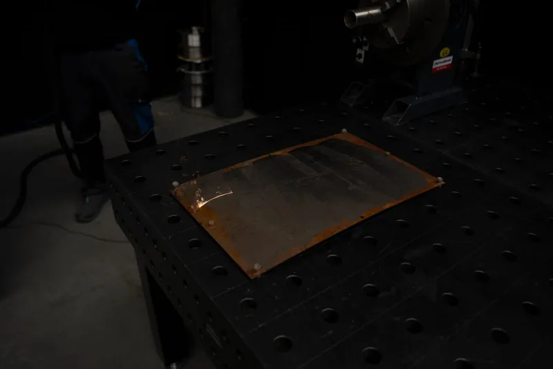 Laser cleaning of rusty sheet